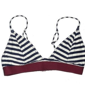 Striped Navy and White Bikini Top